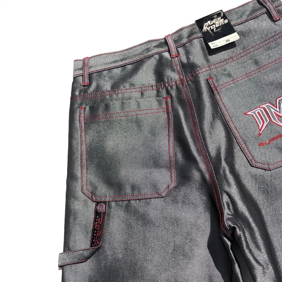 🤩NWT🤩ORIGINAL RUFF RYDERS DMX VINTAGE 1990s metallic jeans size 30 SO RARE!Y2K - Picture 6 of 7